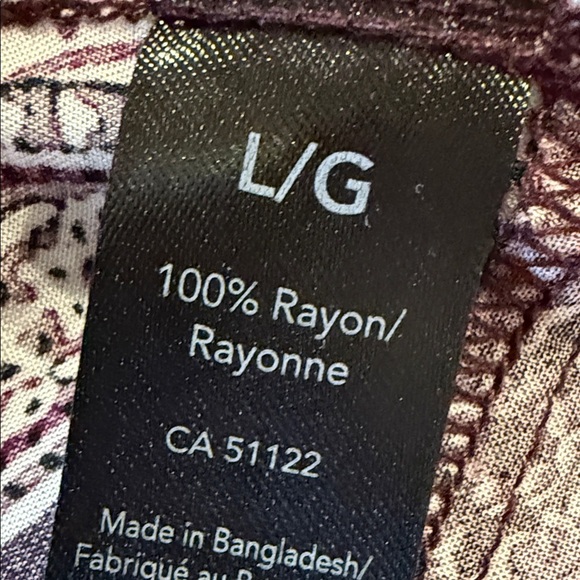 George Blouse Purple Paisley Women's Top Size L - Picture 11 of 11